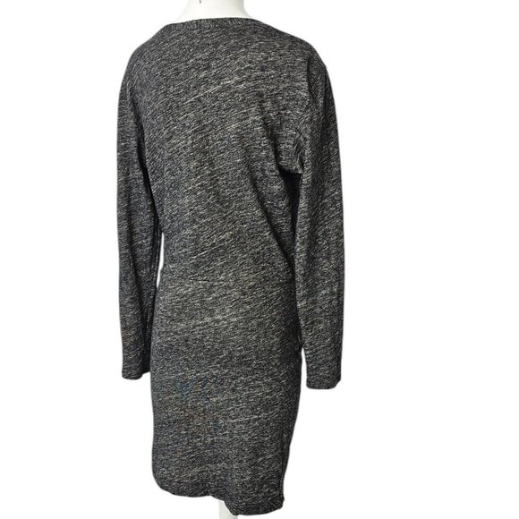 IRO Twist Front Cotton Wool Long Sleeve Dress, Heathered Gray Black, Size Large - Picture 3 of 8